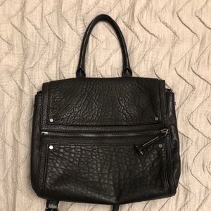 All Saints black leather bag, shoulder/messenger